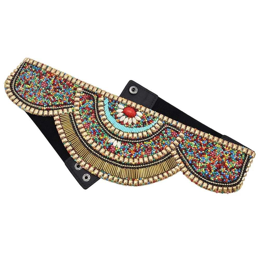 Luxurymania24 Hand-Beaded Boho Flower Waist Belt For Women