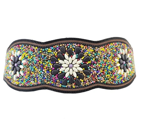 Luxurymania24 Hand-Beaded Boho Flower Waist Belt For Women