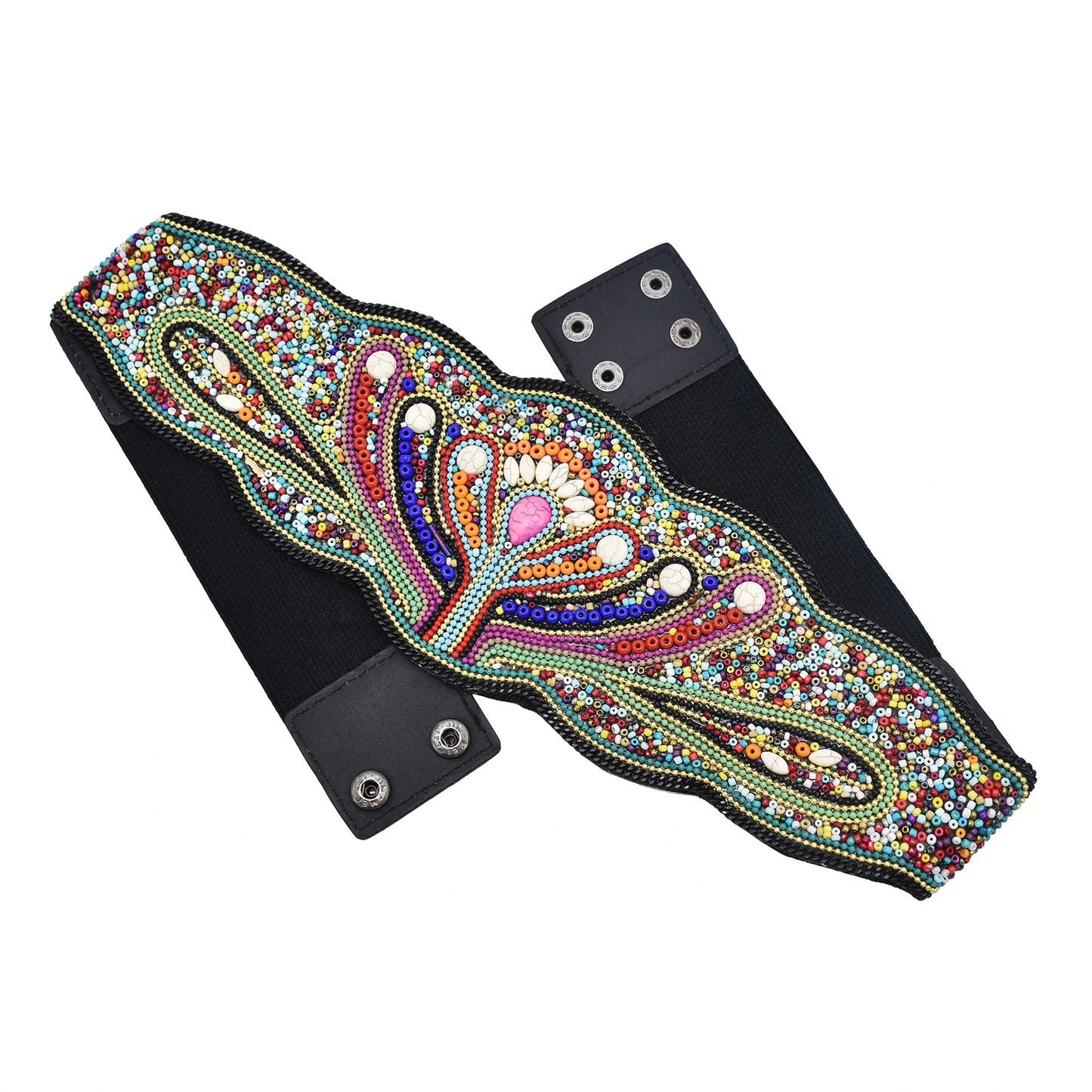 Luxurymania24 Hand-Beaded Boho Flower Waist Belt For Women