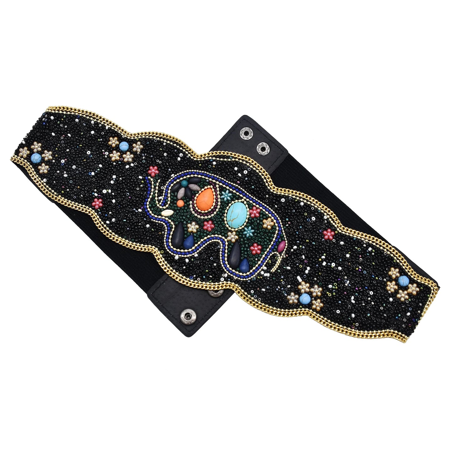 Luxurymania24 Hand-Beaded Boho Flower Waist Belt For Women