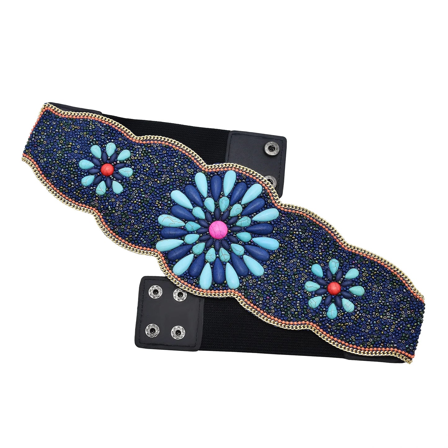Luxurymania24 Hand-Beaded Boho Flower Waist Belt For Women