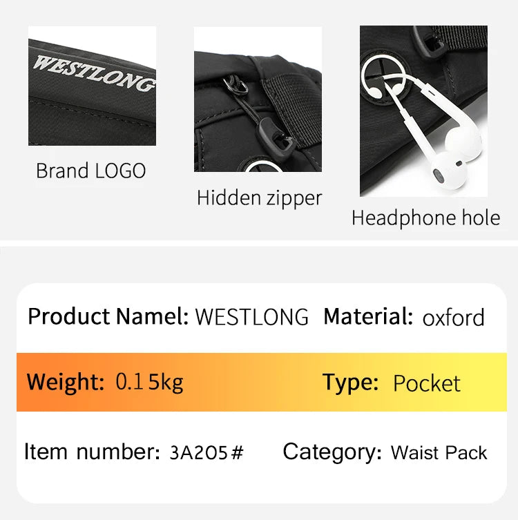 Westlong Casual Fanny Pack With Phone Compartment| Durable