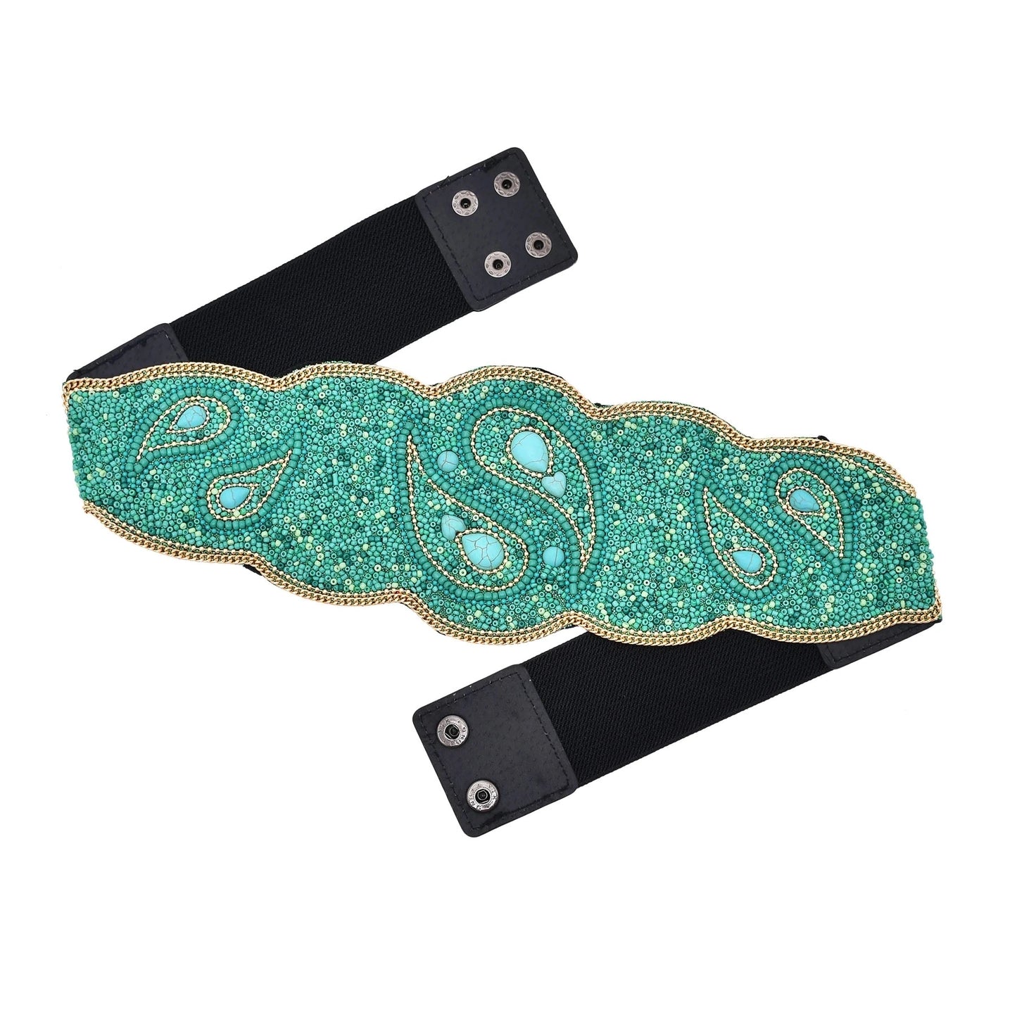 Luxurymania24 Hand-Beaded Boho Flower Waist Belt For Women