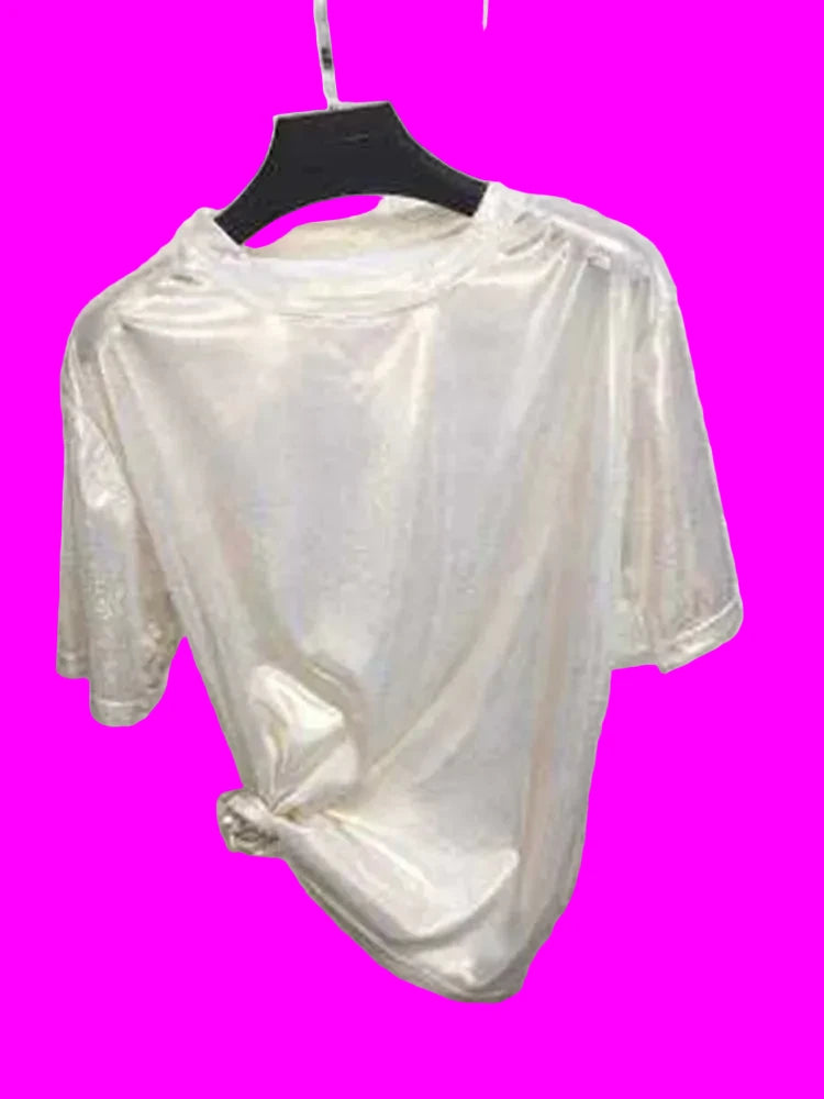 summer Bright Silk Shiny T-Shirt.