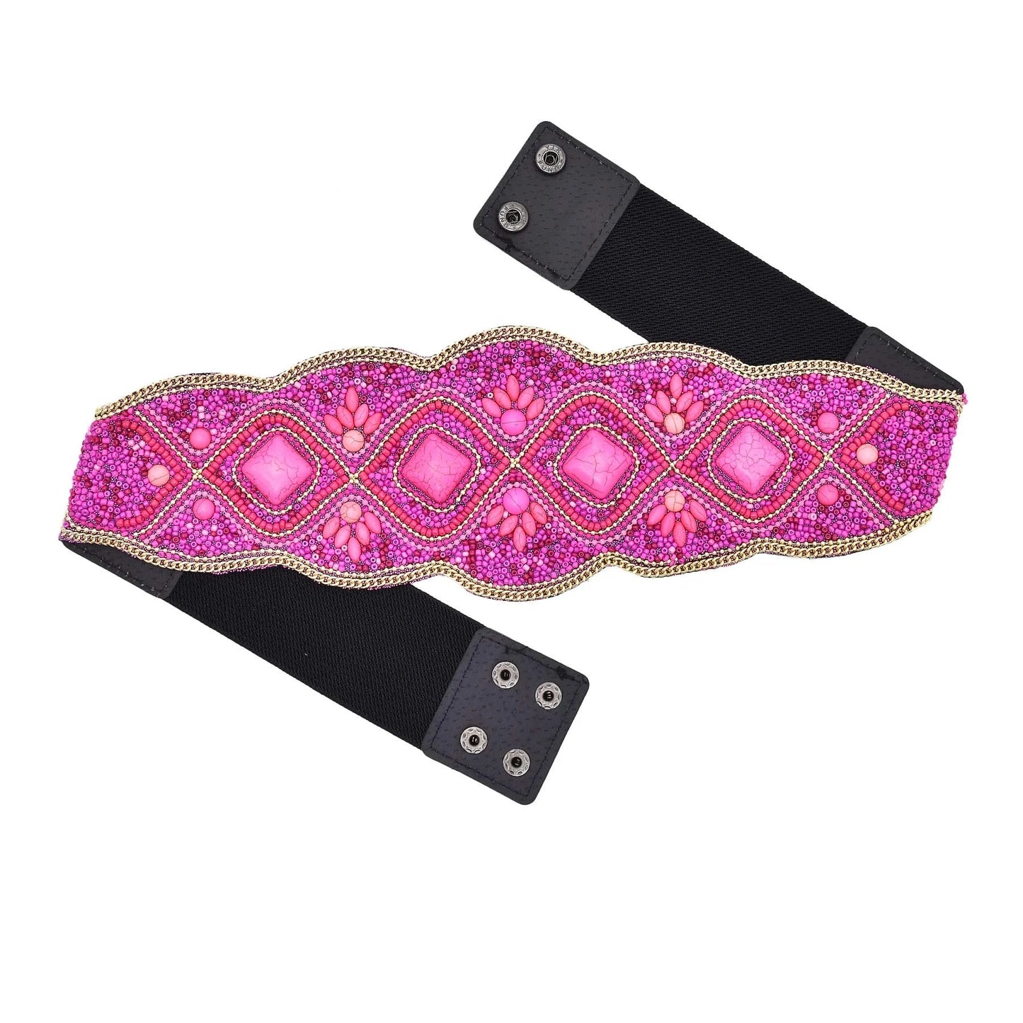 Luxurymania24 Hand-Beaded Boho Flower Waist Belt For Women