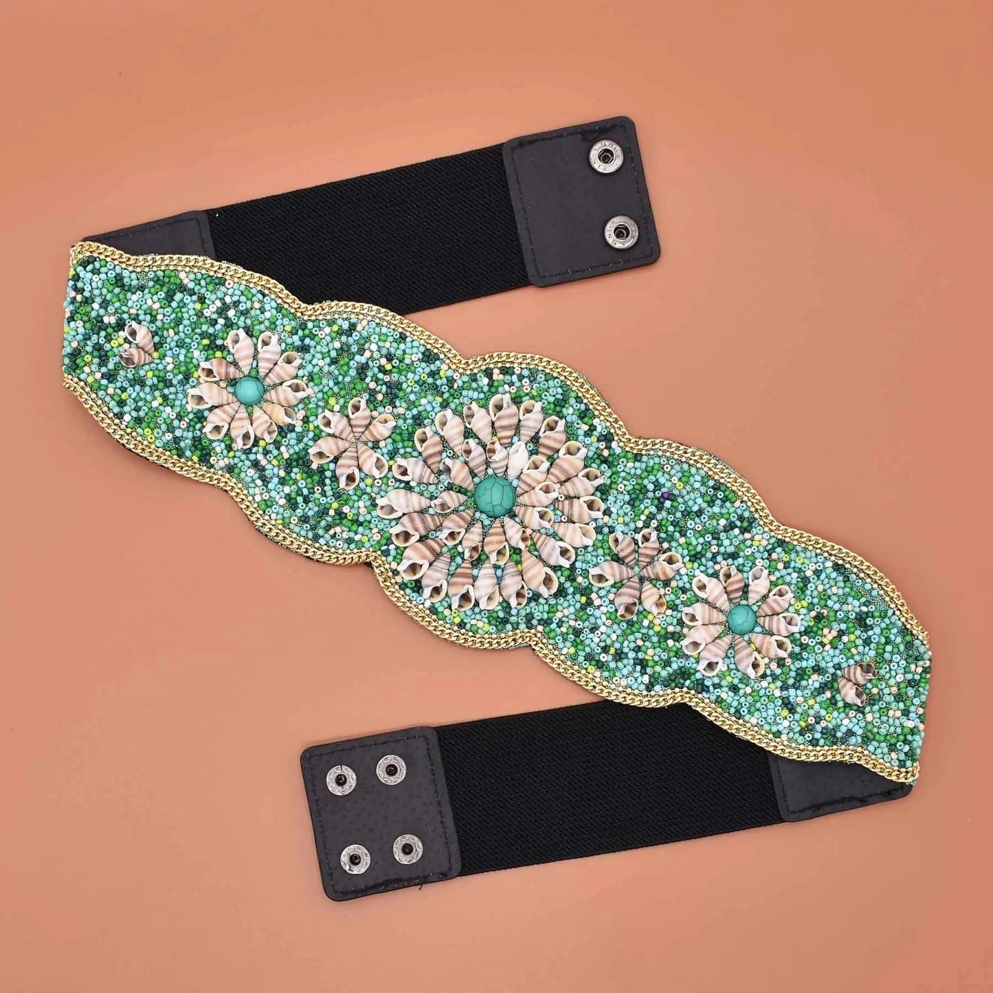 Luxurymania24 Hand-Beaded Boho Flower Waist Belt For Women