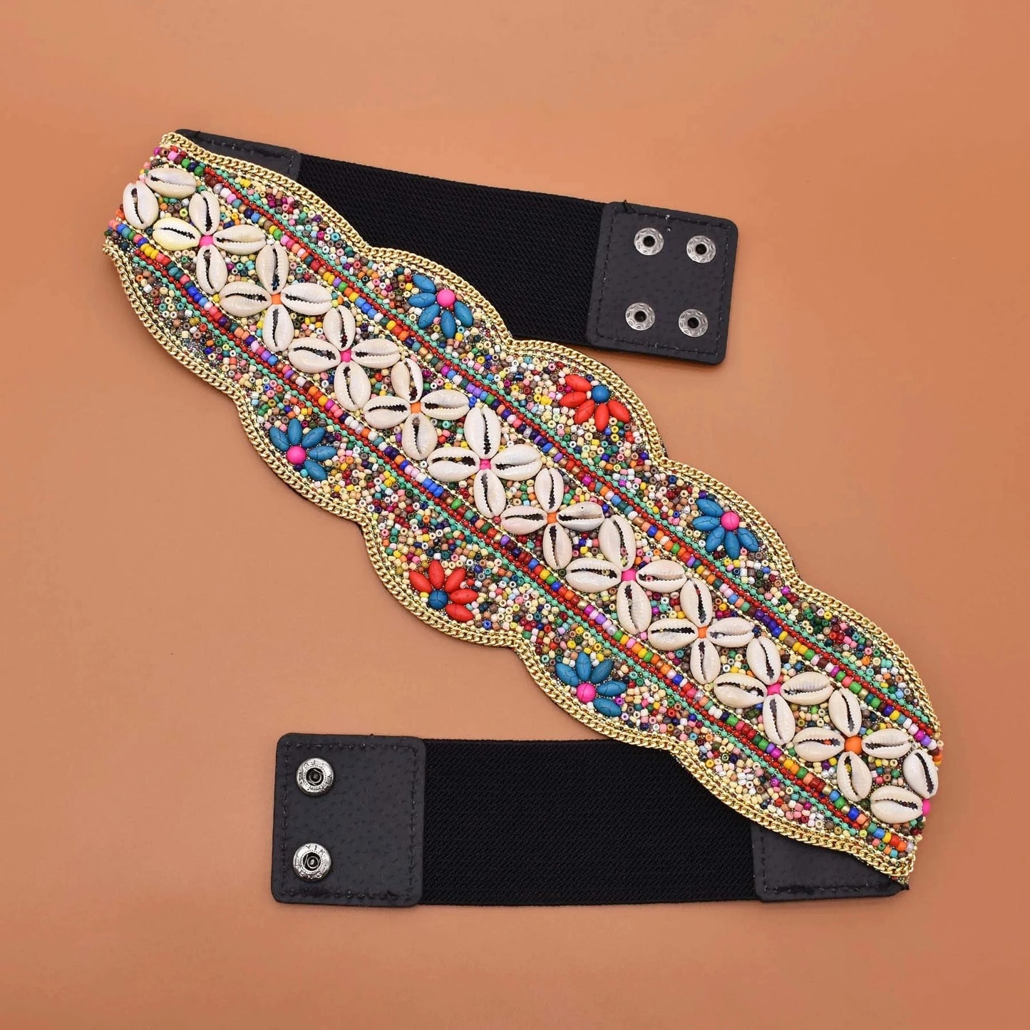 Luxurymania24 Hand-Beaded Boho Flower Waist Belt For Women