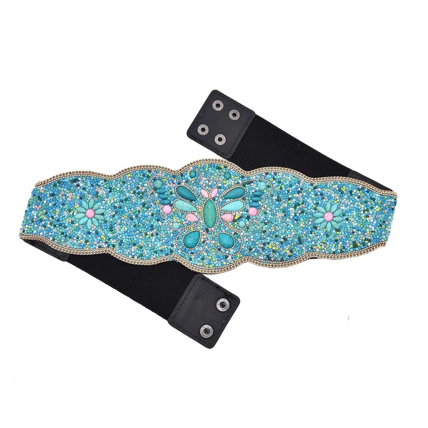 Luxurymania24 Hand-Beaded Boho Flower Waist Belt For Women