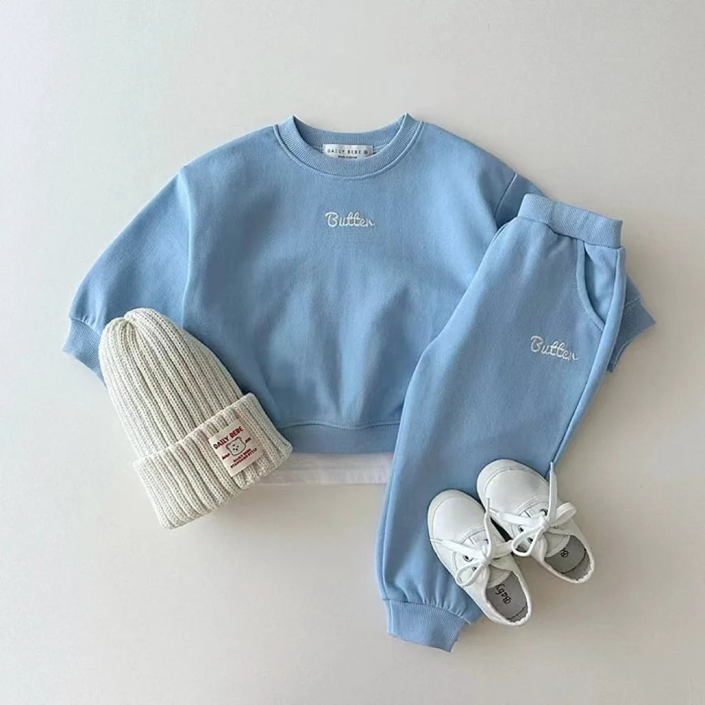 Urban Bear Sports Set – Toddler & Kids Korean Style Sweatshirt & Joggers (2-Piece)