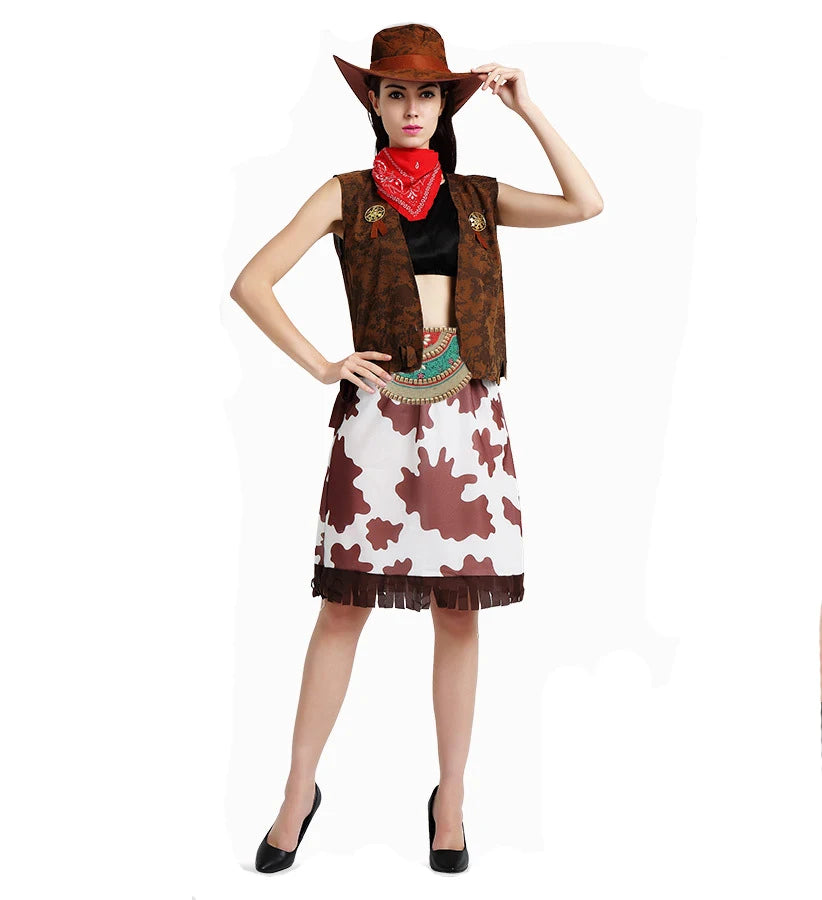 Luxurymania24 boho flower waist belt for women styled with cowgirl outfit skirt vest and red bandana