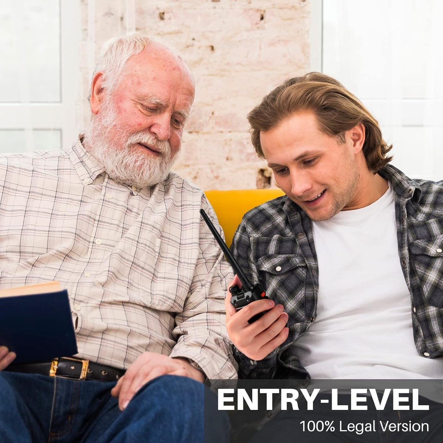 Baofeng GT-5R dual band walkie talkie in use by two men seated indoors from Luxurymania