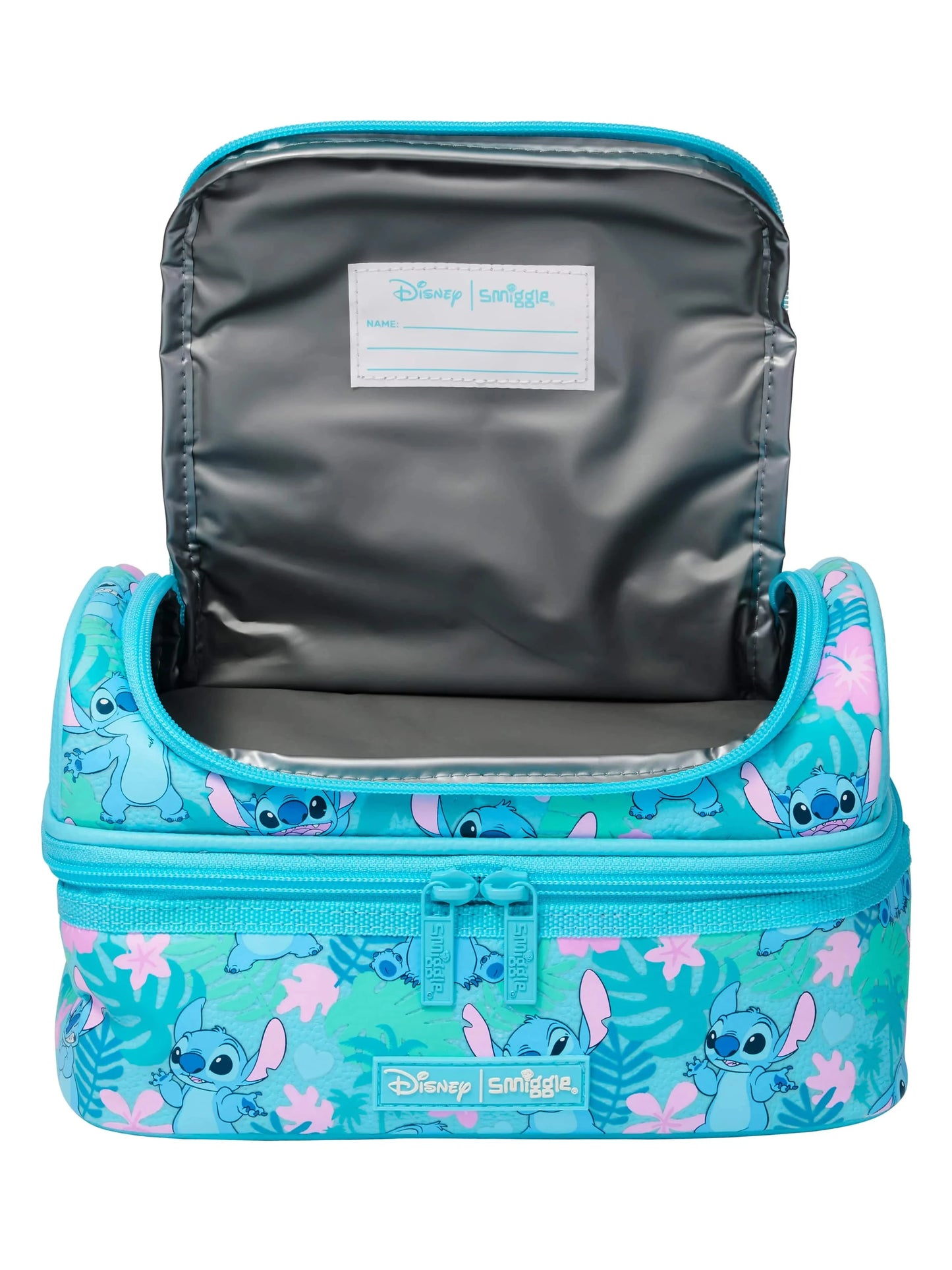 Smiggle school bag set for girls turquoise Disney Stitch insulated two compartment lunch bag
