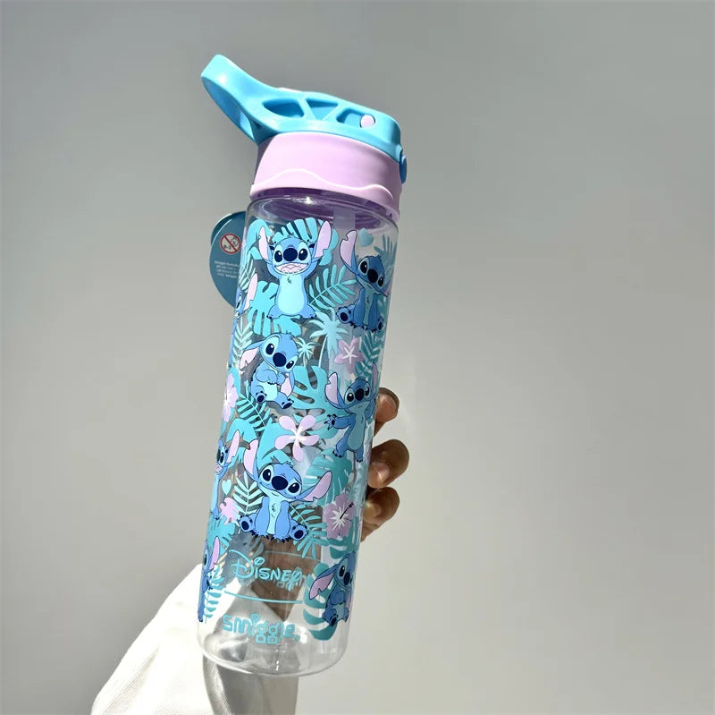 Smiggle school bag set for girls Disney Stitch 500ml pastel blue and purple sipper water bottle with flip lid
