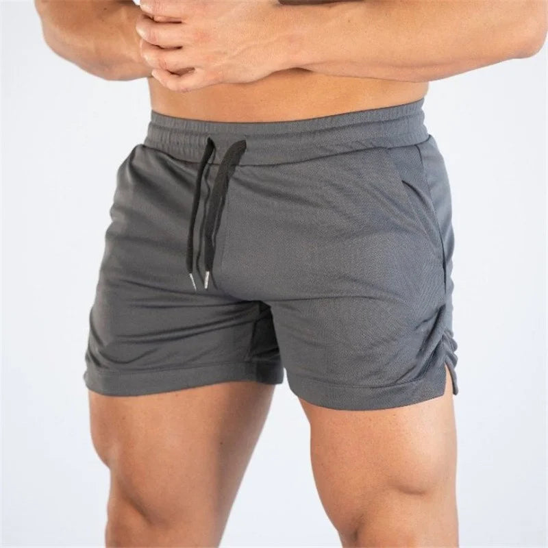 Luxurymania24 grey fitness running shorts for men with adjustable drawstring waist