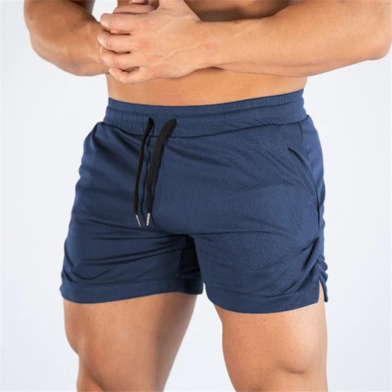 Luxurymania24 navy fitness running shorts for men with elastic waistband and drawstring