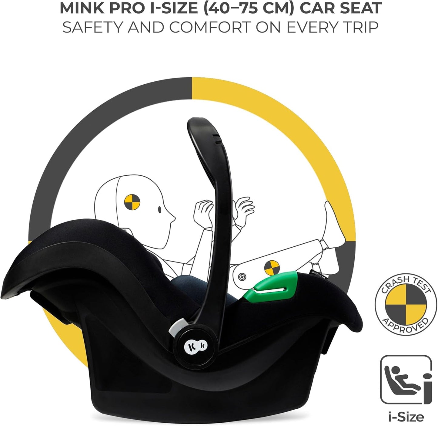 Luxurymania Kinderkraft MOOV2 AIR pram set car seat in black with safety and comfort features