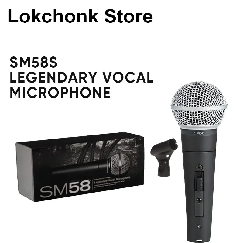 SM58 dynamic vocal microphone handheld with metal grille on off switch mic clip and retail box by Luxurymania24