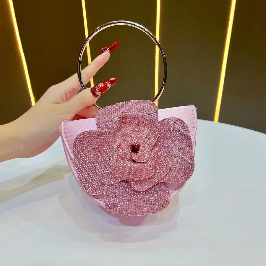 Fashionable Tea Rose Shiny Handbag