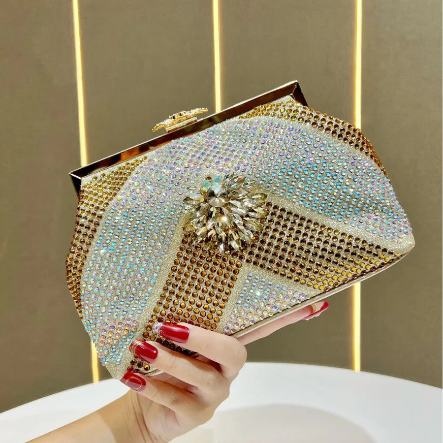 Elegant Diamond Embedded Clutch Bag