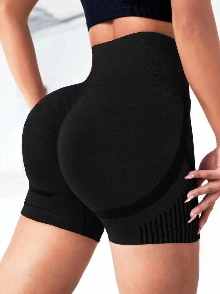 Black Butt Lift Fitness Shorts by Luxurymania24 designed for enhanced shaping and support
