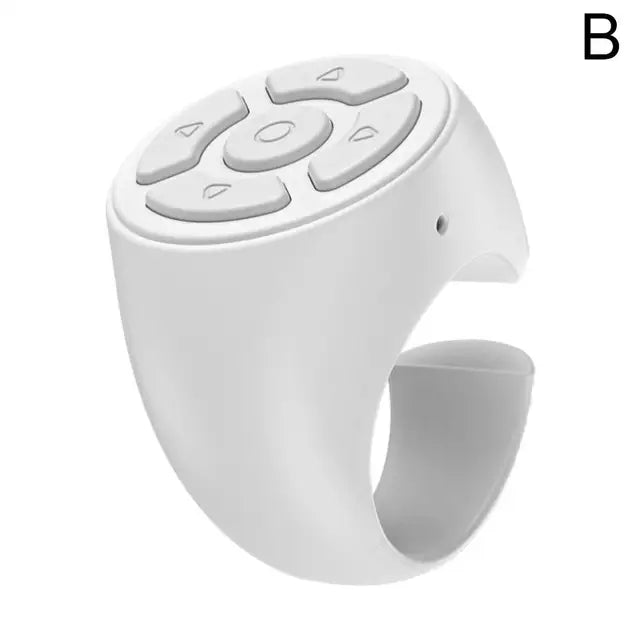 eprolo white wearable Bluetooth ring remote control with five ergonomic navigation buttons for handsfree use