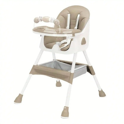 3 in 1 baby high chair with adjustable seating and removable tray for easy feeding