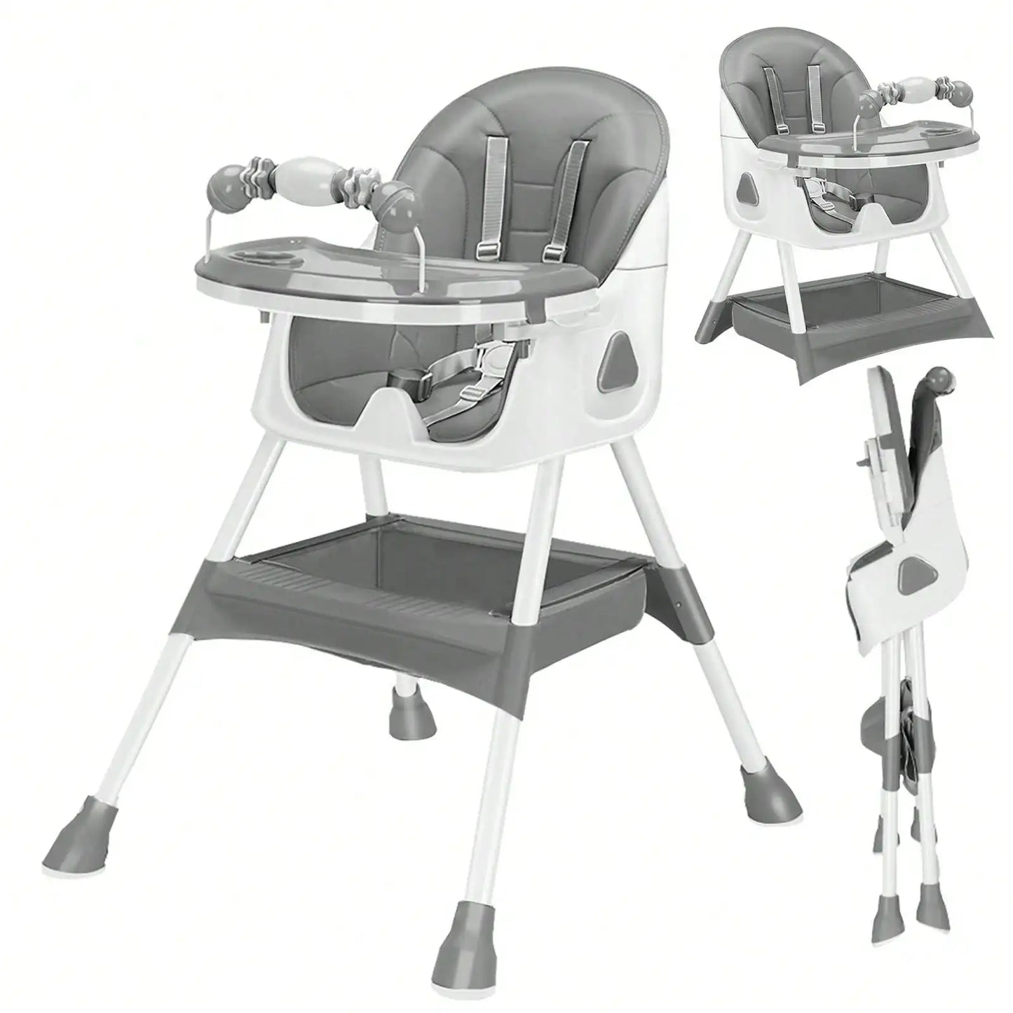 Luxurymania24 3 in 1 baby high chair with adjustable seat and removable tray for easy feeding