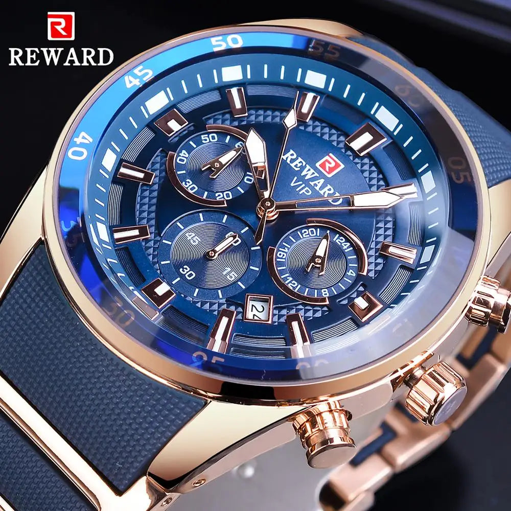 REWARD Multifunction Blue Men's Waterproof Multifunctional Quartz Watch