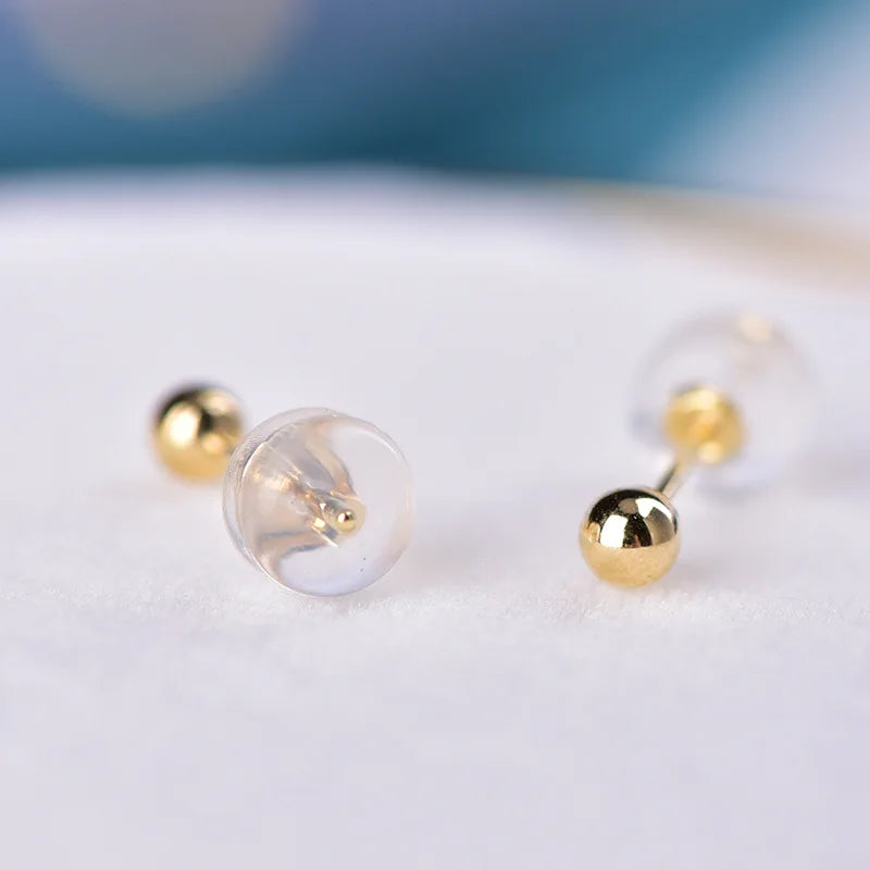 Real 18K Gold Stud Earrings
