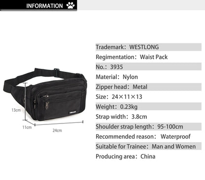 Westlong Casual Fanny Pack With Phone Compartment| Durable