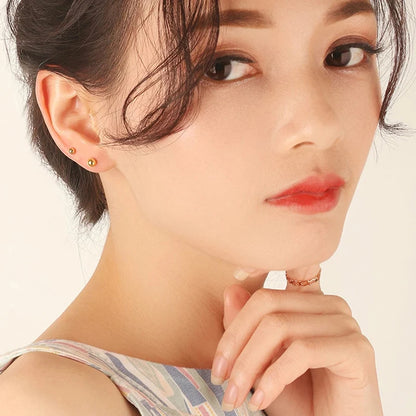 Real 18K Gold Stud Earrings