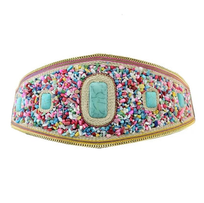 Luxurymania24 Hand-Beaded Boho Flower Waist Belt For Women
