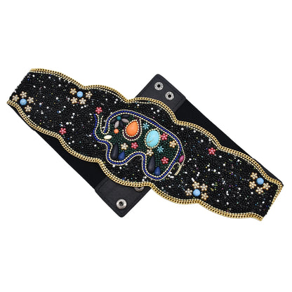 Luxurymania24 Hand-Beaded Boho Flower Waist Belt For Women