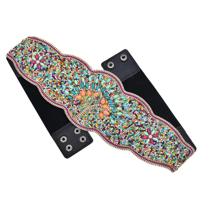 Luxurymania24 Hand-Beaded Boho Flower Waist Belt For Women