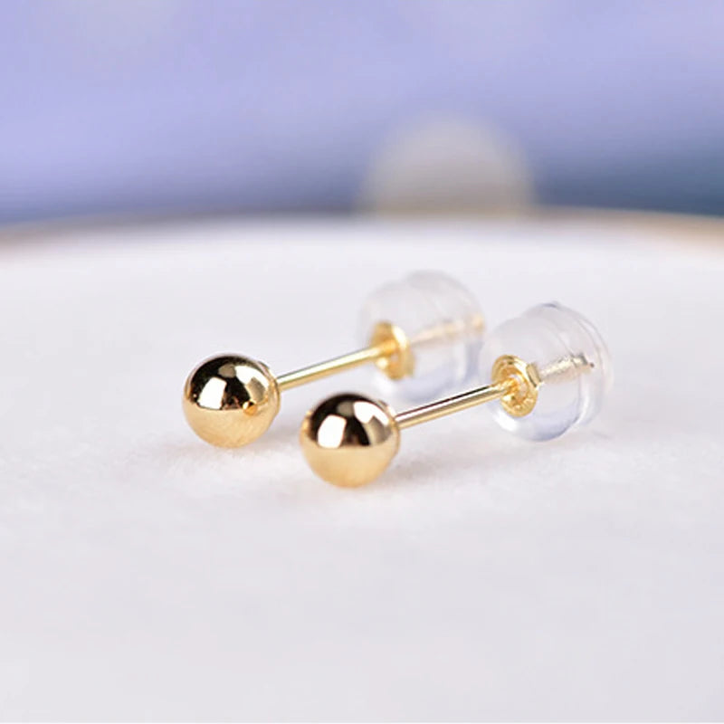Real 18K Gold Stud Earrings