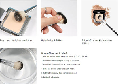 DUcare highlighter brush with soft bristles for applying highlight or minerals on the face
