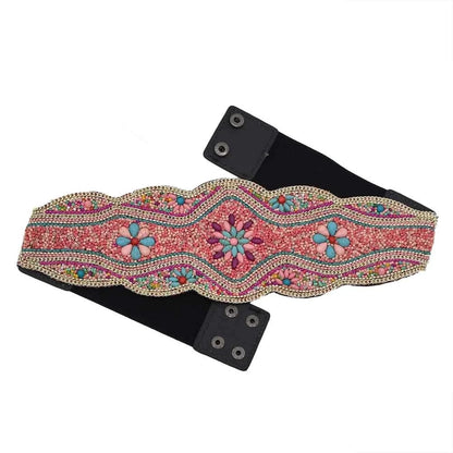 Luxurymania24 Hand-Beaded Boho Flower Waist Belt For Women