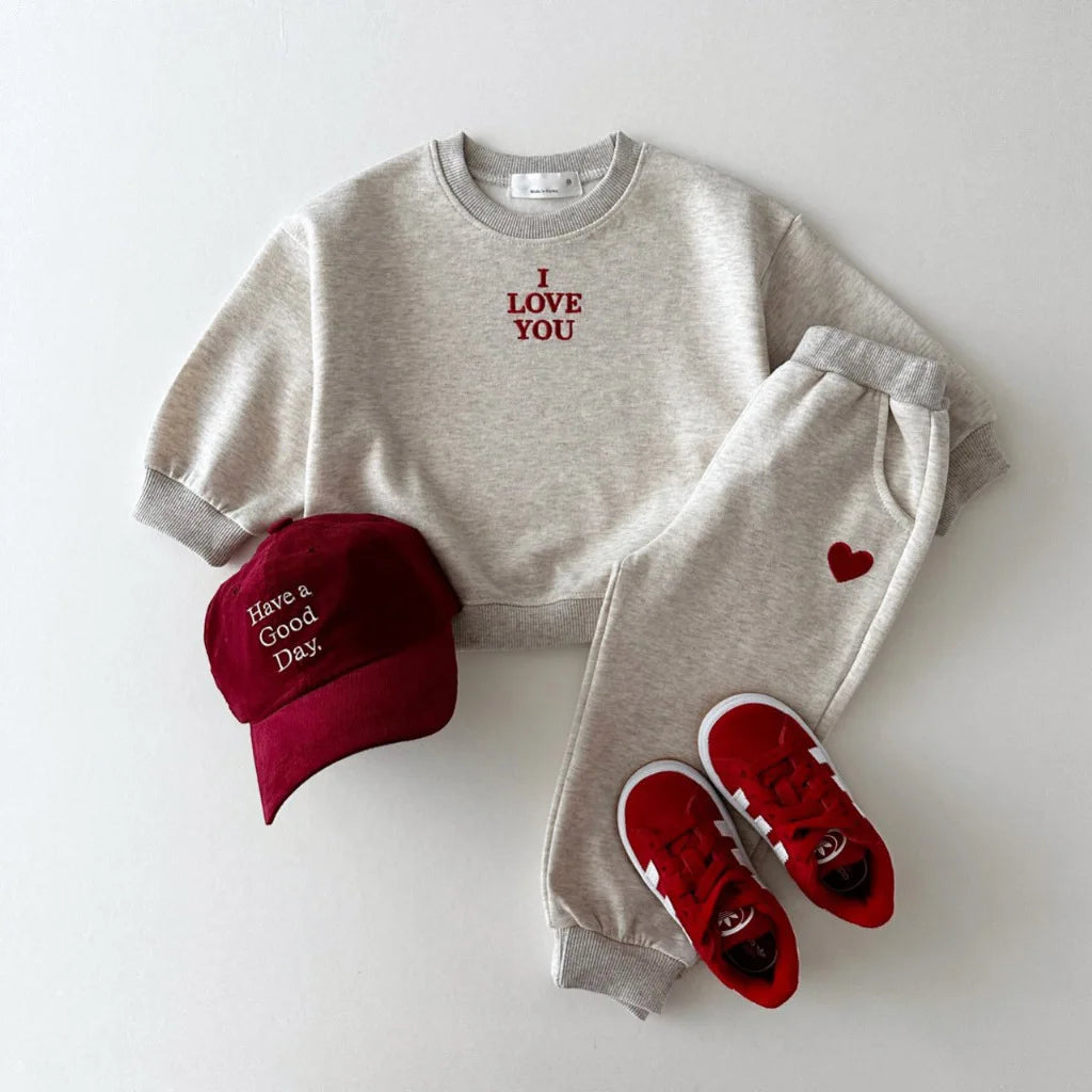Urban Bear Sports Set – Toddler & Kids Korean Style Sweatshirt & Joggers (2-Piece)