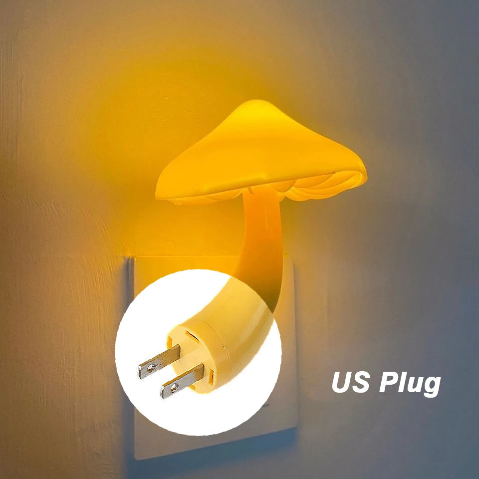 Enchanted Mushroom Smart Night Light – Light-Sensing LED Wall Lamp for Home & Holiday