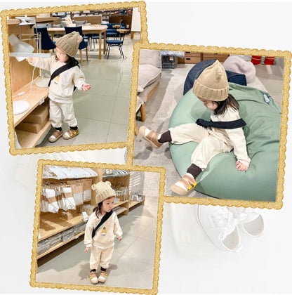 Urban Bear Sports Set – Toddler & Kids Korean Style Sweatshirt & Joggers (2-Piece)