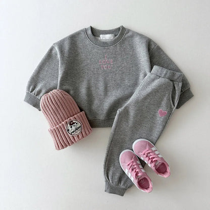 Urban Bear Sports Set – Toddler & Kids Korean Style Sweatshirt & Joggers (2-Piece)
