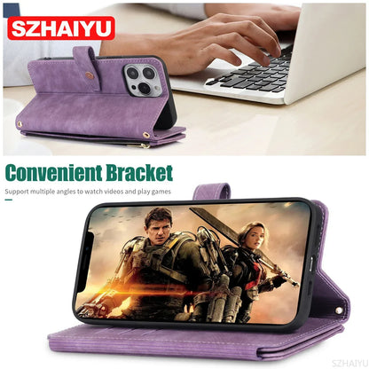 Crossbody Zipper Wallet Phone Case