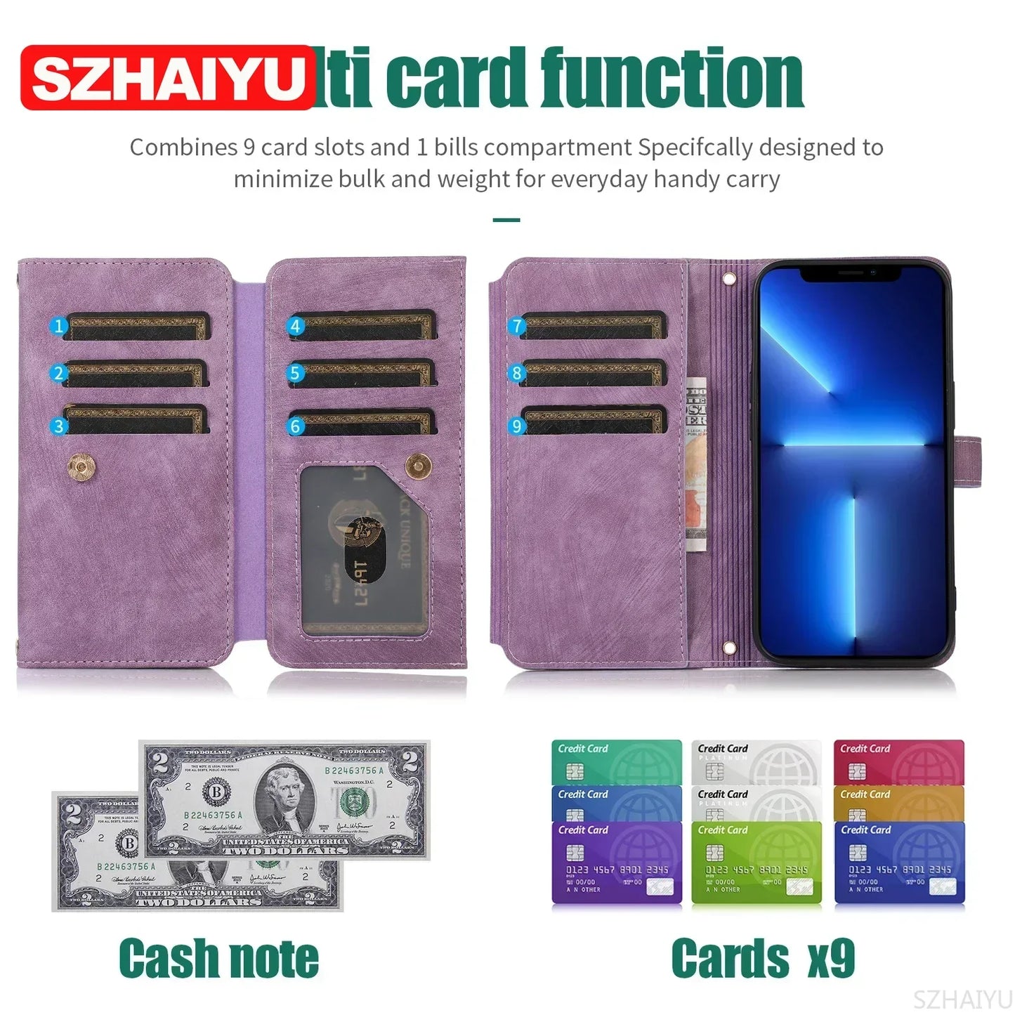Crossbody Zipper Wallet Phone Case