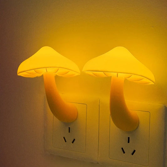 Enchanted Mushroom Smart Night Light – Light-Sensing LED Wall Lamp for Home & Holiday