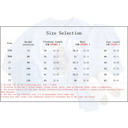 Urban Bear Sports Set – Toddler & Kids Korean Style Sweatshirt & Joggers (2-Piece)