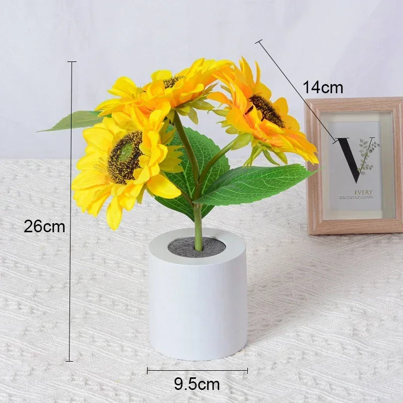 Floral Sunflower LED Night Light - Decorative Vibe Lamp for Bedroom & Holiday Accents