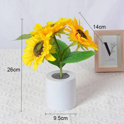 Floral Sunflower LED Night Light - Decorative Vibe Lamp for Bedroom & Holiday Accents