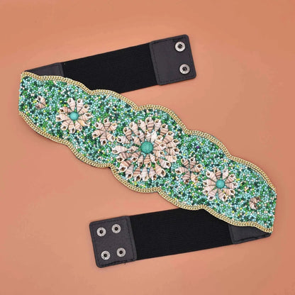 Luxurymania24 Hand-Beaded Boho Flower Waist Belt For Women