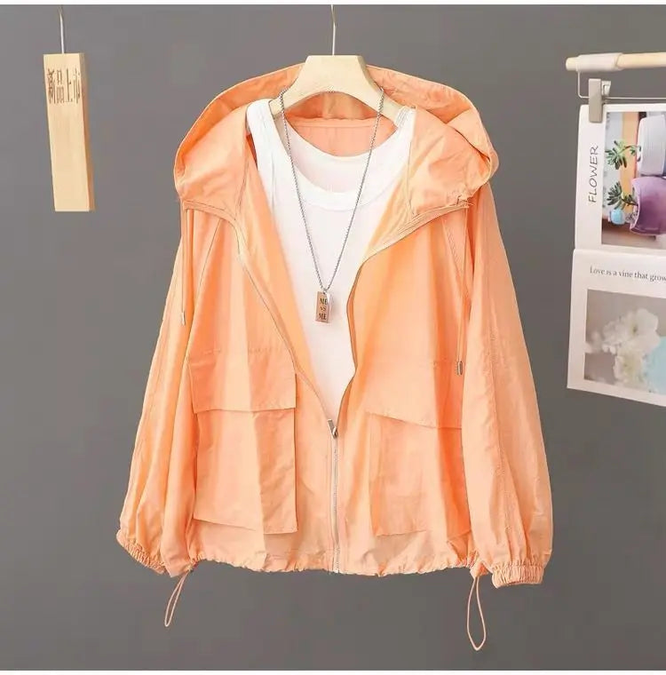 Aura Lightweight Sunscreen Windbreaker – Breathable Summer Outdoor Hooded Jacket