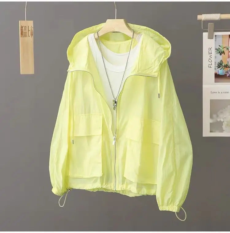 Aura Lightweight Sunscreen Windbreaker – Breathable Summer Outdoor Hooded Jacket